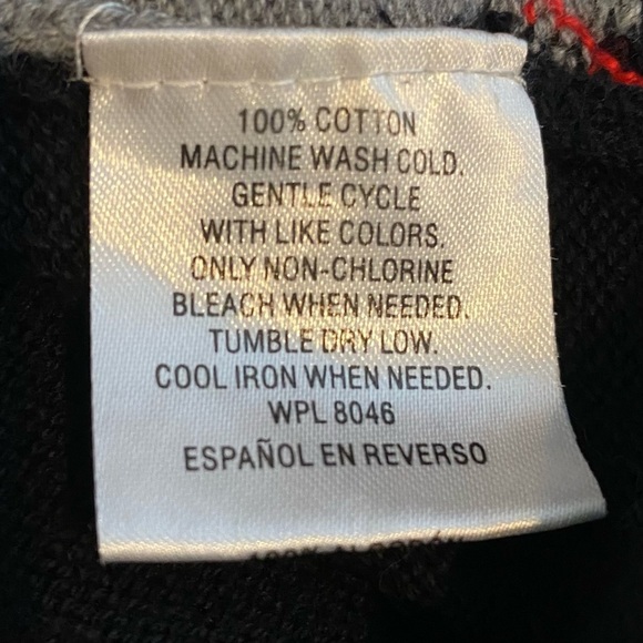 INC International Concepts mens size Large Black Red Zip Up Andie Argyle Sweater - Picture 7 of 7